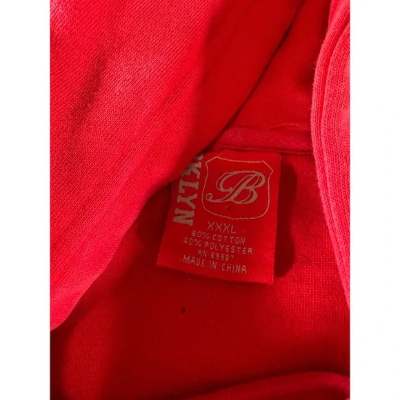 Vintage Brooklyn Xpress Express‎ Hoodie Y2K Gothic Grunge Zip Red Gray XXXL 3XL - Picture 4 of 8